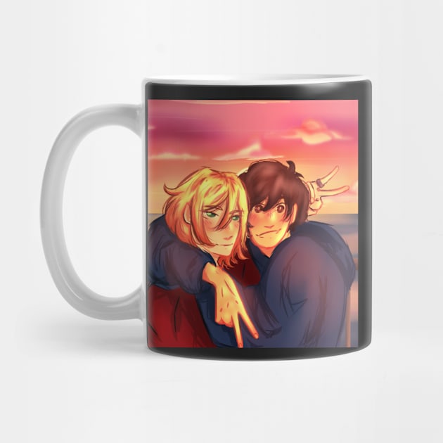 Ash and Eiji sunset by Sophprano